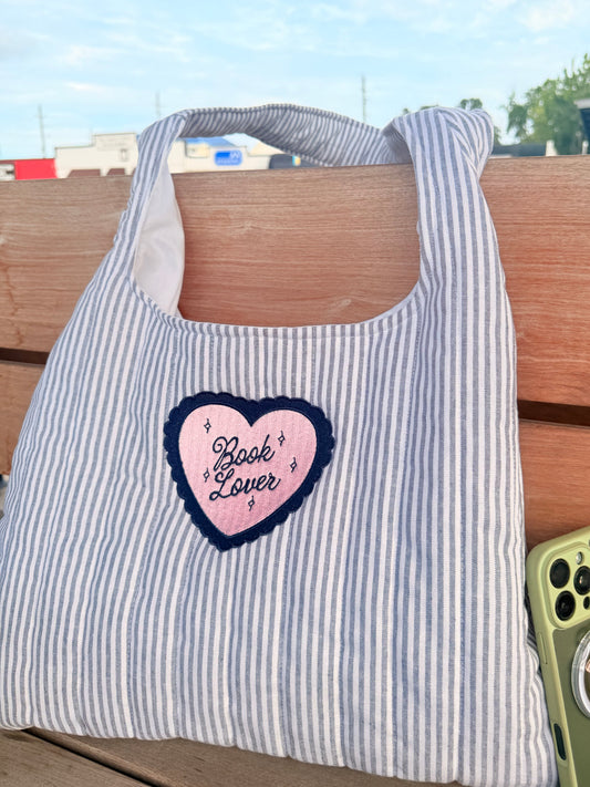 BOOK LOVER EMBROIDERED BAG