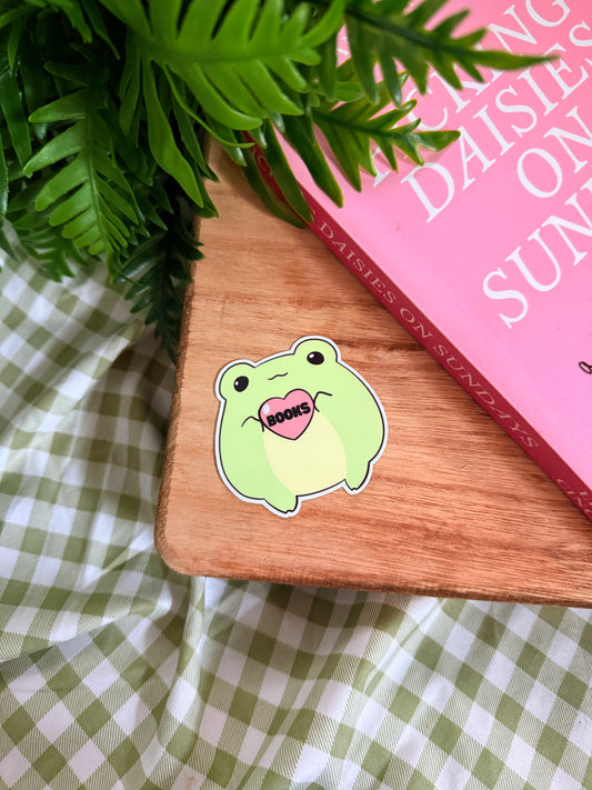 BOOKS FROG STICKER