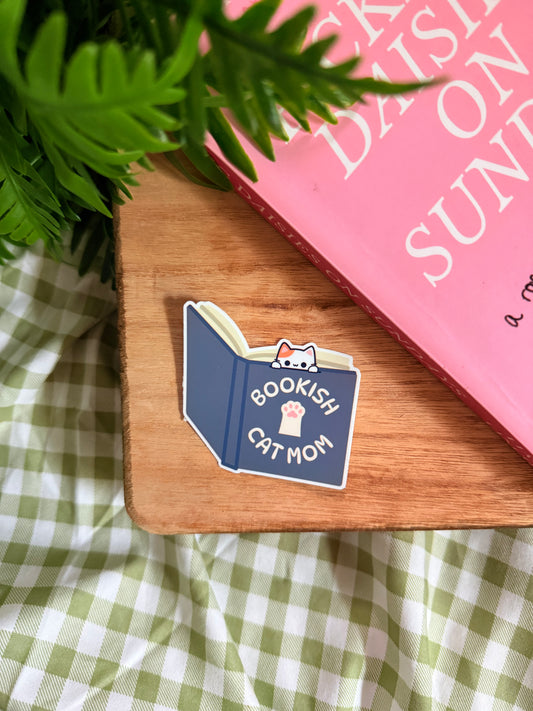 BOOKISH CAT MOM STICKER