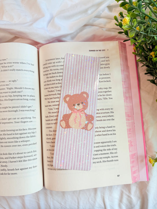COQUETTE TEDDY HOLOGRAPHIC BOOKMARK