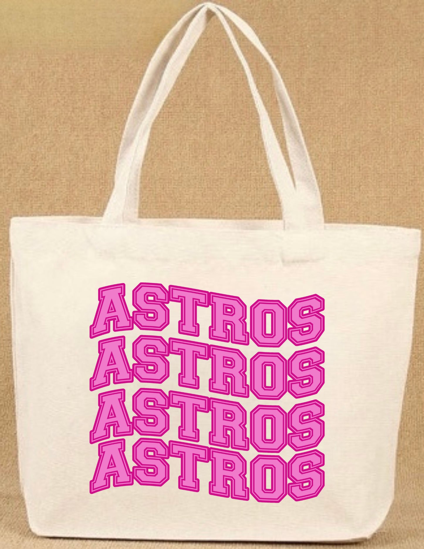 PINK ASTROS CANVAS TOTE BAG