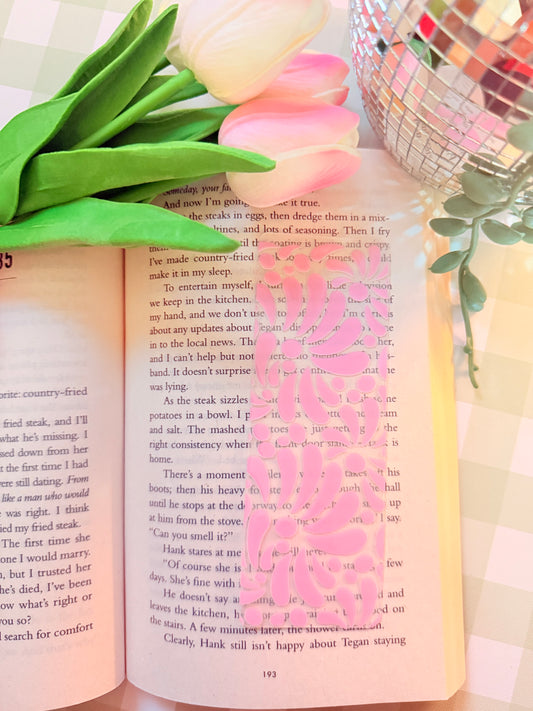 TALAVERA PINK ACRYLIC BOOKMARK