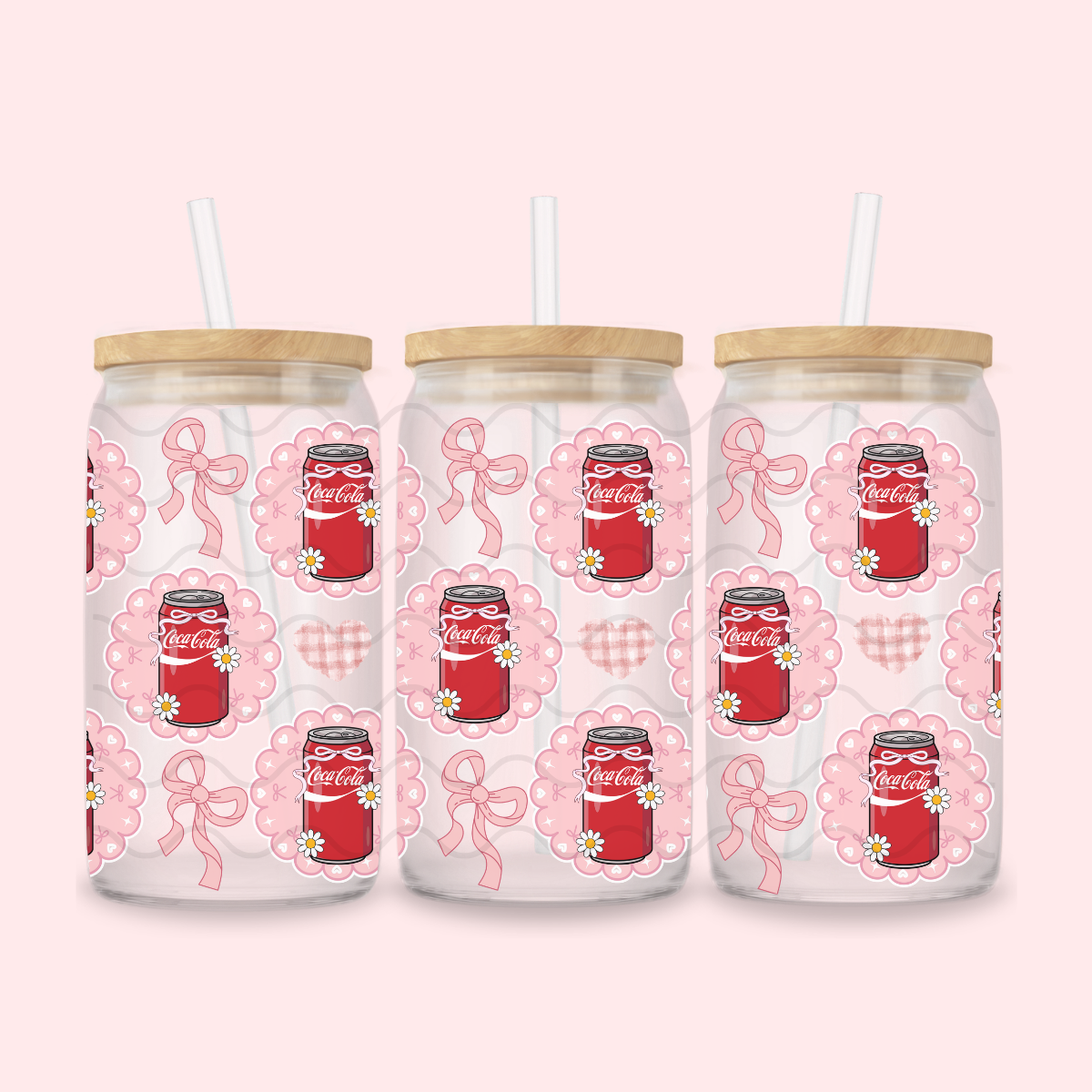 SODA WITH BOWS GLASS CUP