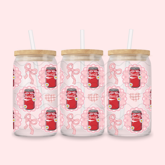 SODA WITH BOWS GLASS CUP