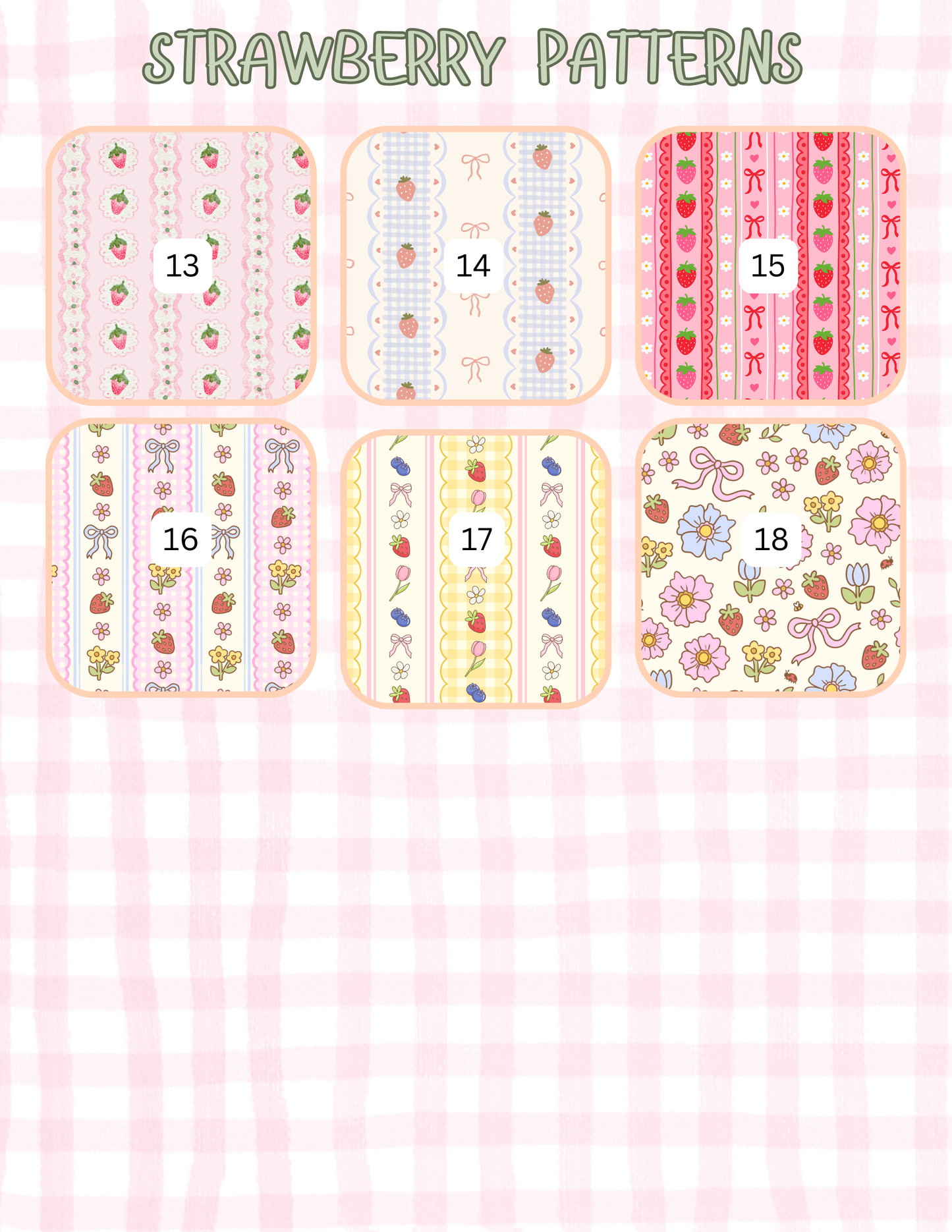 STRAWBERRY PATTERNS ALL SIZES SLEEVES/POUCHES