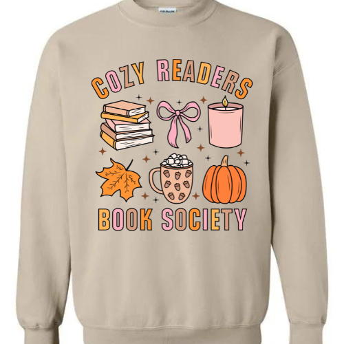 COZY READERS BOOK SOCIETY DESIGN ADULT SIZE (SHIRT/CREWNECK)