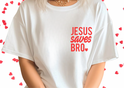 JESUS SAVES BRO ADULT T-SHIRT