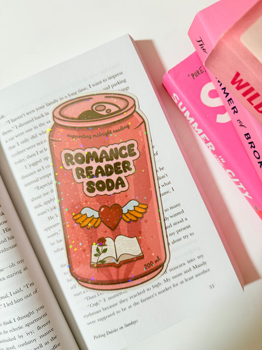 ROMANCE READER SODA HOLOGRAPHIC BOOKMARK