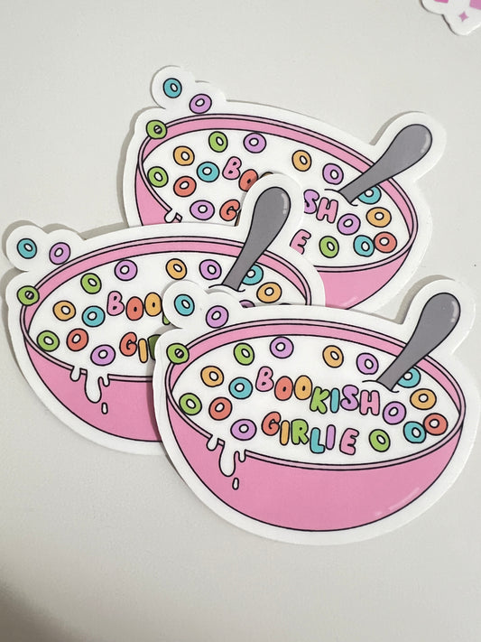 BOOKISH GIRLIE CEREAL STICKER