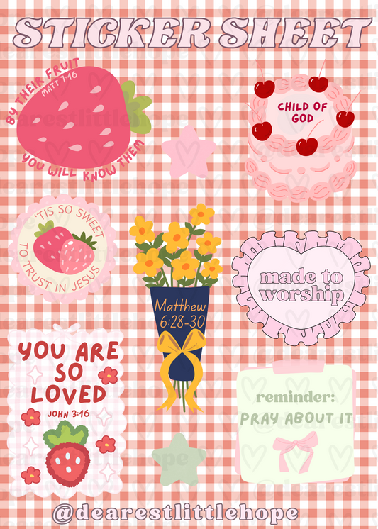 CHRISTIAN STICKER SHEET 4.58IN X 6.41IN