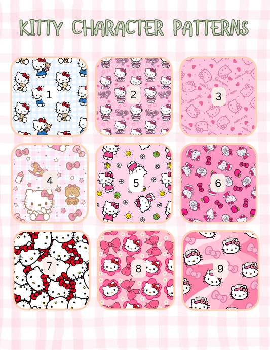 KITTY CHARACTER PATTERNS ALL SIZES SLEEVES/POUCHES