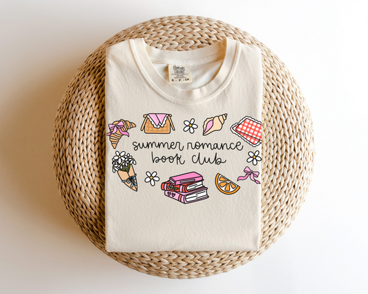SUMMER ROMANCE BOOK CLUB GLITTER ADULT SIZE SHIRT