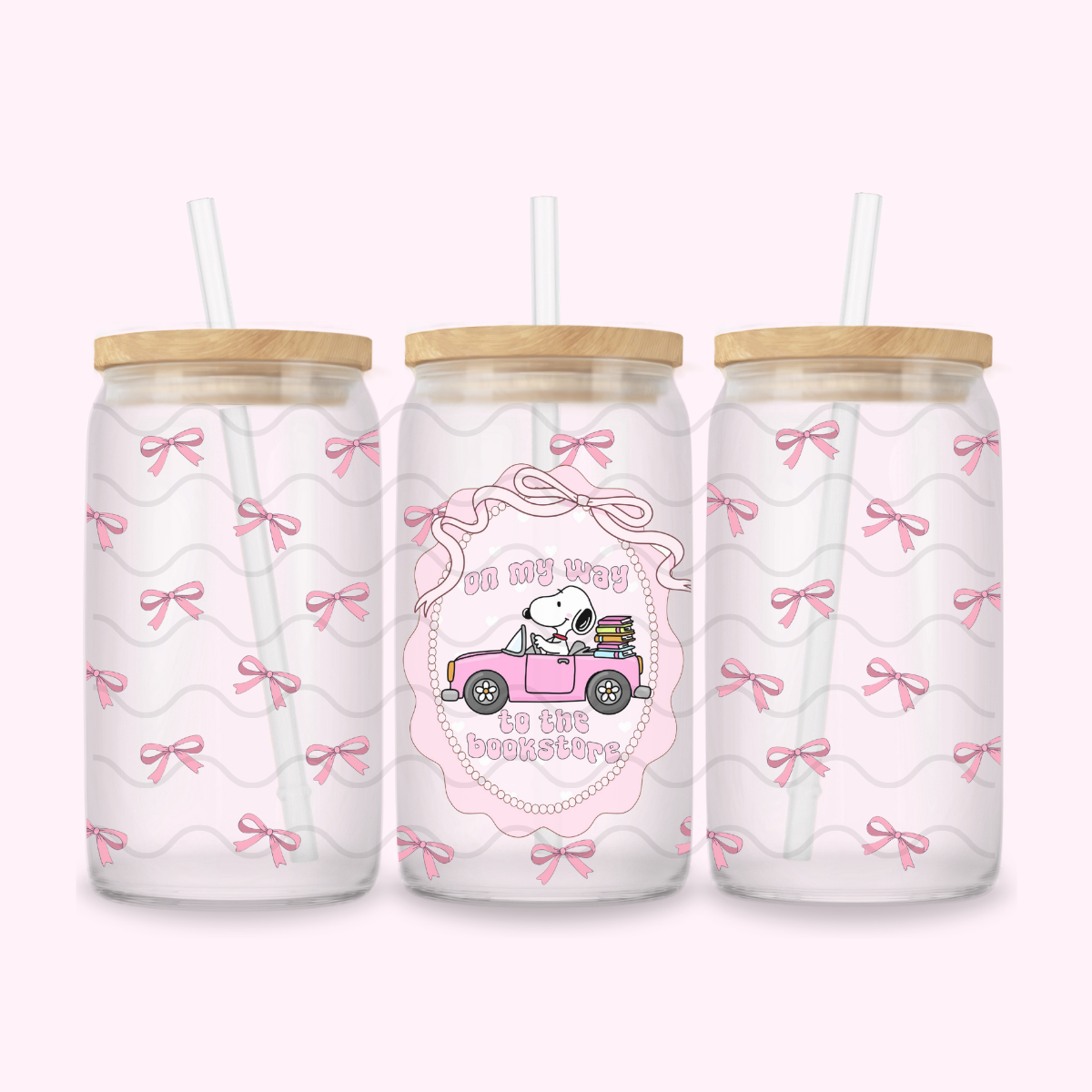 CUTE DOG BOOKISH GLASS CUP