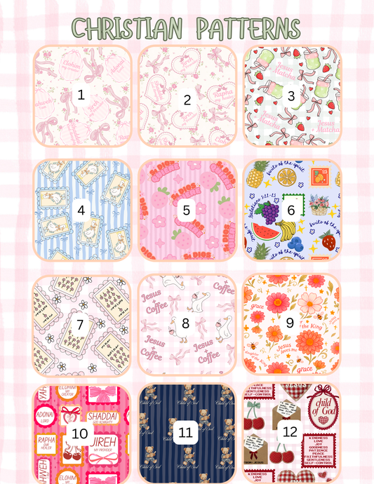 FAITH BASED/CHRISTIAN PATTERNS ALL SIZES SLEEVES/POUCHES