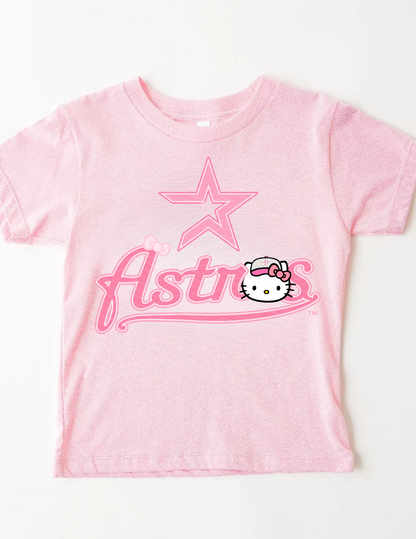 Hello Kitty Pink Astros Design - Short Sleeve YOUTH