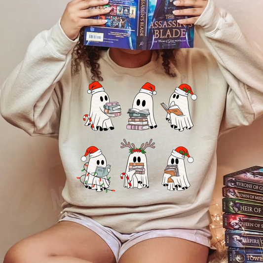 6 GHOSTS CHRISTMAS  ADULT SIZE (SHIRT/CREWNECK)