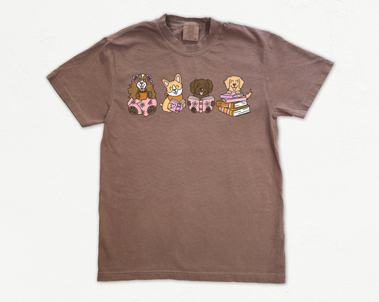 BOOKISH DOGS ADULT SIZE SHIRT