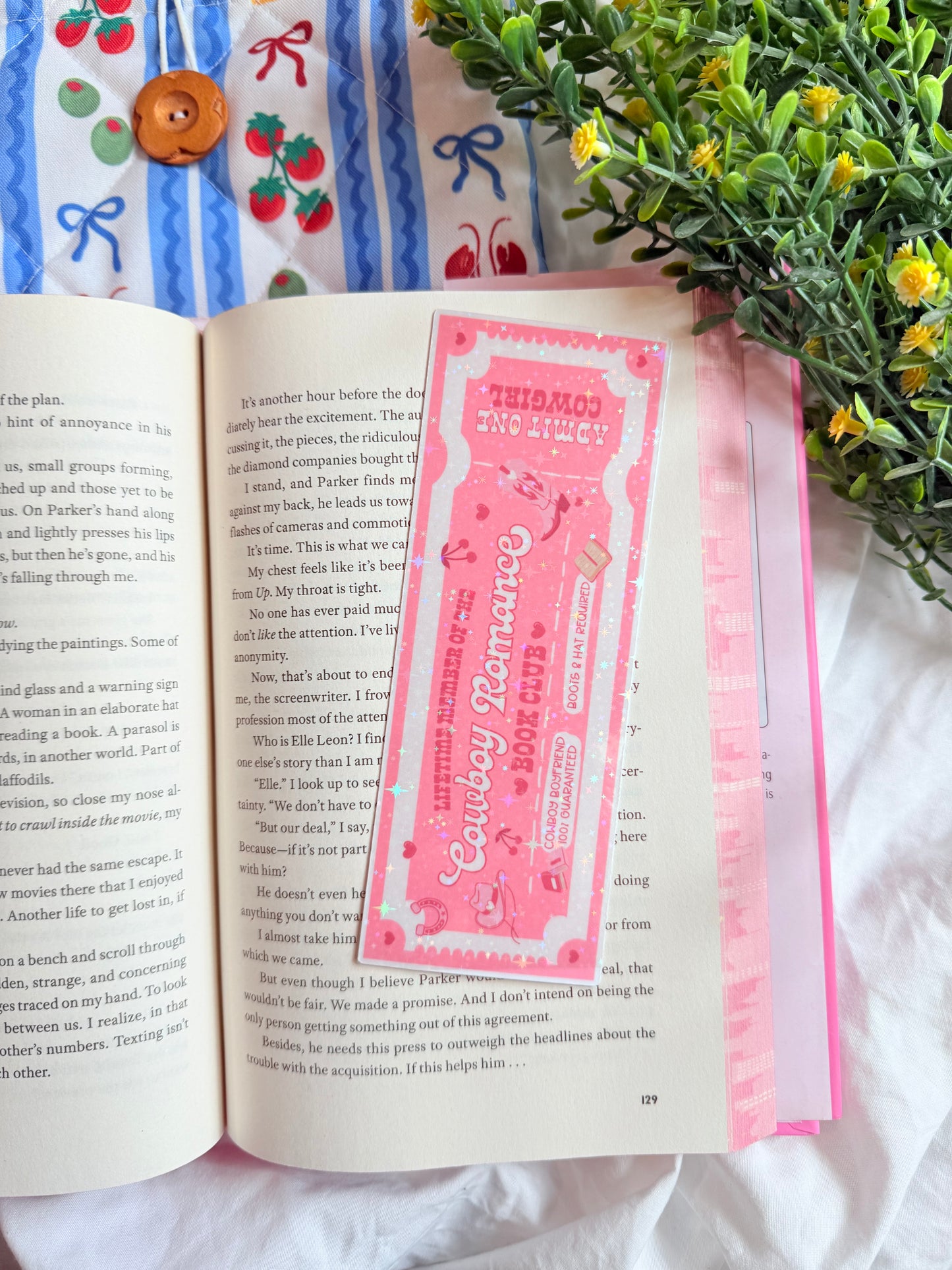 COWBOY ROMANCE ADMIT ONE HOLOGRAPHIC BOOKMARK