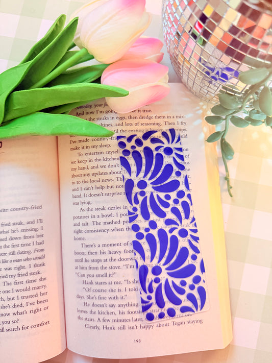 TALAVERA BLUE ACRYLIC BOOKMARK