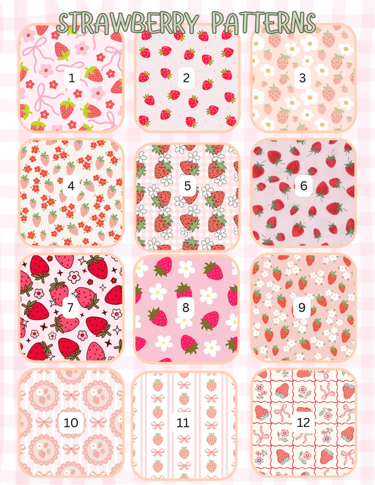 STRAWBERRY PATTERNS ALL SIZES SLEEVES/POUCHES