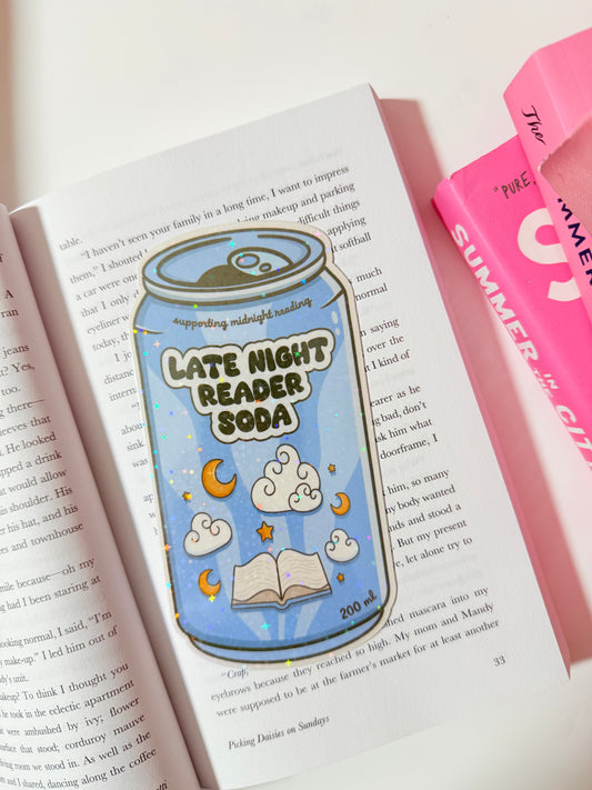 LATE NIGHT READER SODA HOLOGRAPHIC BOOKMARK
