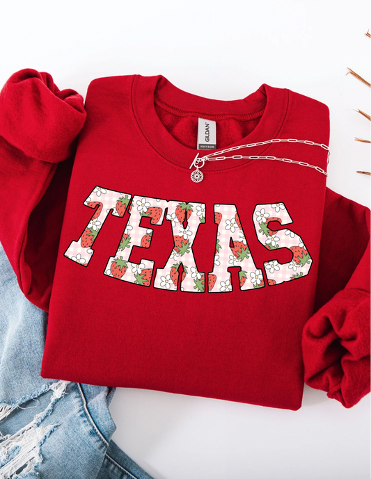 TEXAS STRAWBERRY ADULT SIZE (SHIRT/CREWNECK)