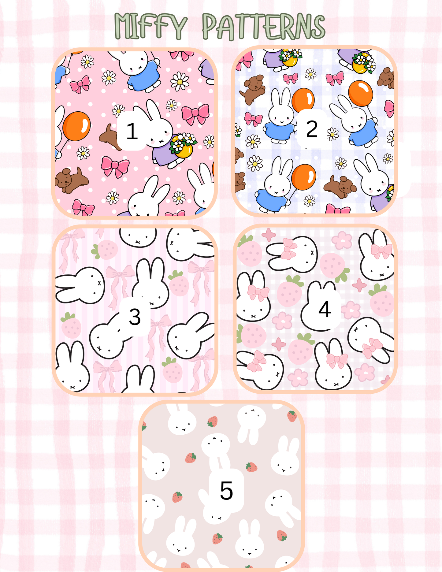 MIFFY PATTERNS ALL SIZES SLEEVES/POUCHES