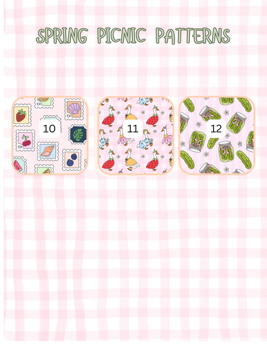 SPRING/PICNIC PATTERNS ALL SIZES SLEEVES/POUCHES