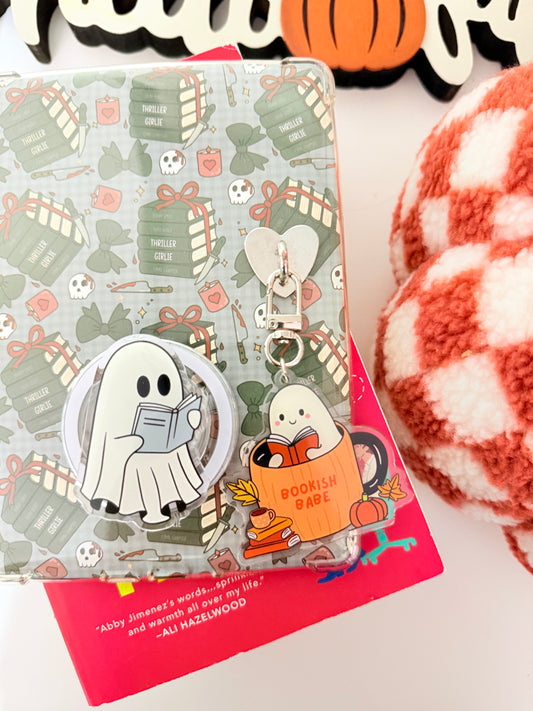 BOOKISH BABE GHOST KEYCHAIN
