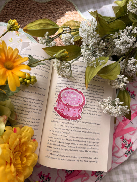 LITERALLY JUST A GIRL CAKE HOLOGRAPHIC STICKER