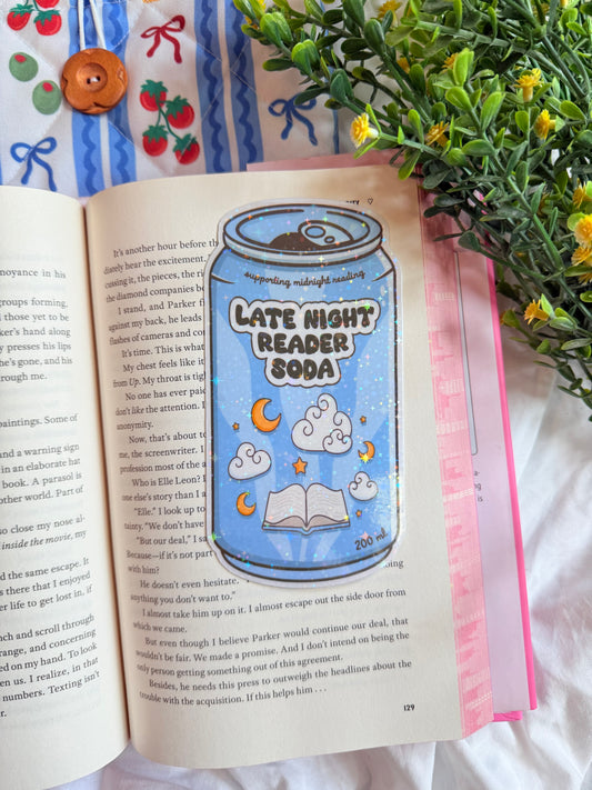 LATE NIGHT READER SODA HOLOGRAPHIC BOOKMARK