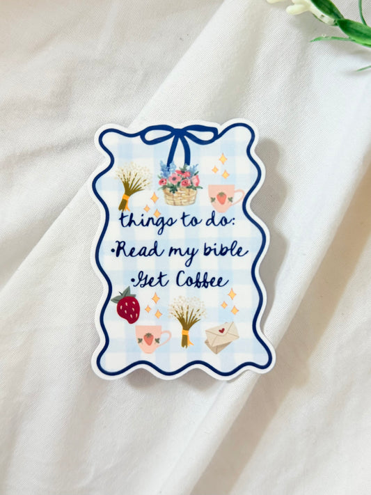 READ MY BIBLE GET COFFEE STICKER