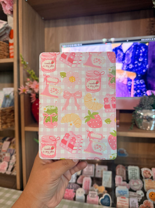 READING IS MY JAM MATCHA CLEAR BACK KINDLE CASE