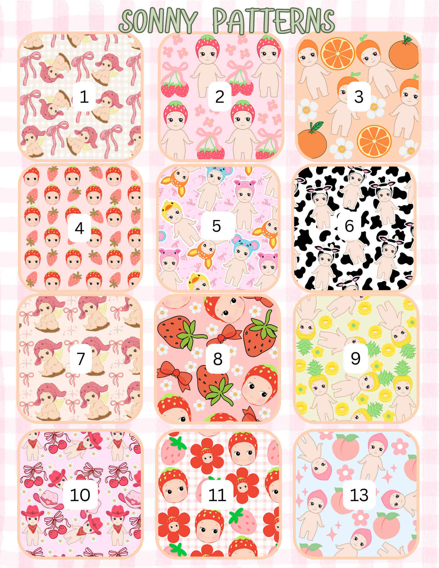 SONNY PATTERNS ALL SIZES SLEEVES/POUCHES