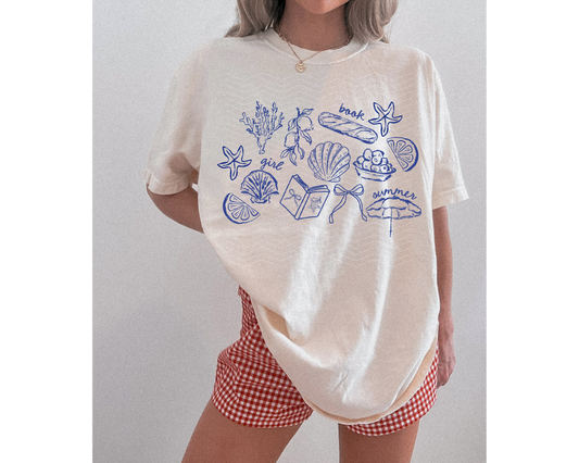BOOK GIRL SUMMER ADULT SIZE SHIRT