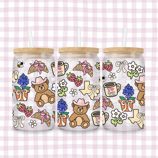 TEXAS GIRLY GLASS CUP