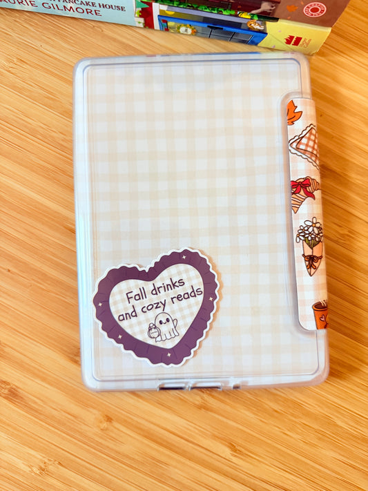 FALL DRINKS AND COZY READS STICKER