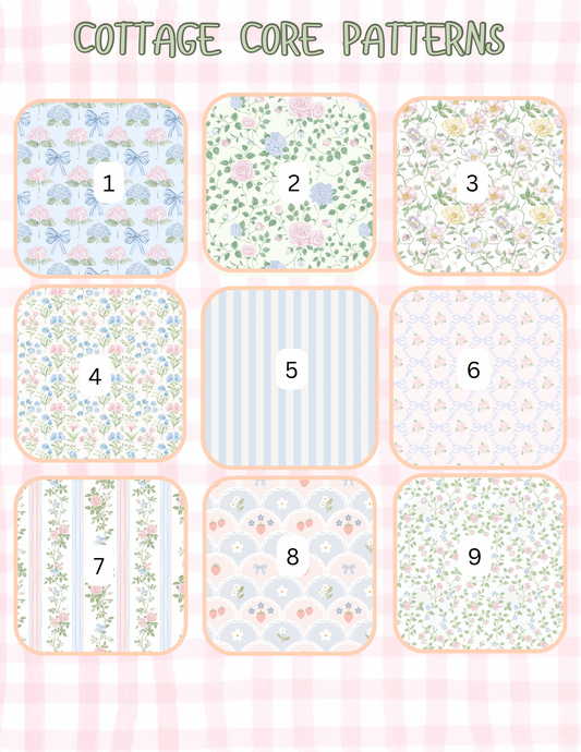 COTTAGE CORE PATTERNS ALL SIZES SLEEVES/POUCHES