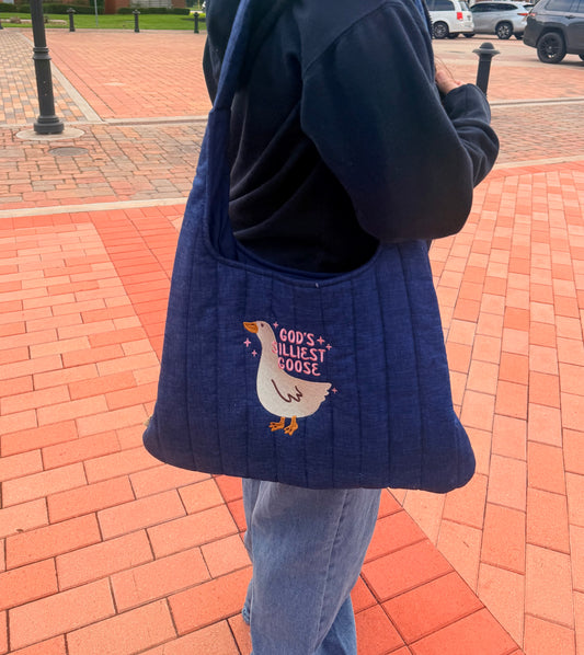 GOD’S SILLIEST GOOSE EMBROIDERED BAG