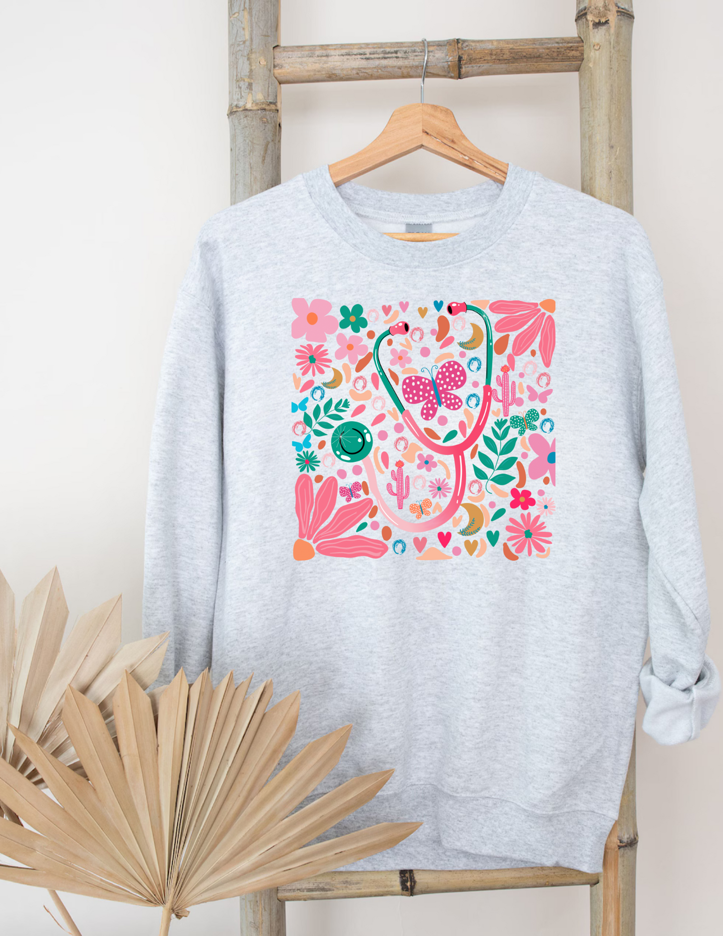 NURSE FLORAL ADULT (SHIRT/CREWNECK)