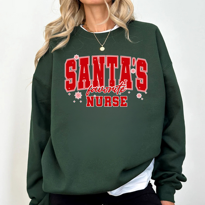 SANTAS FAVORITE NURSE ADULT SIZE (SHIRT/CREWNECK)