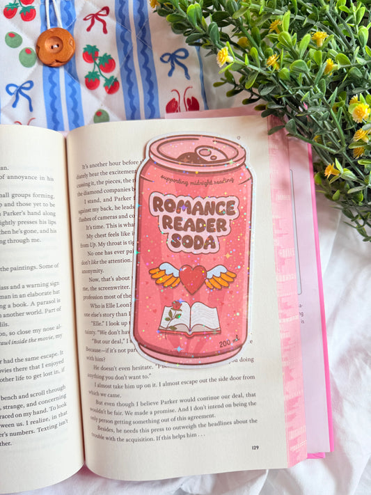 ROMANCE READER SODA HOLOGRAPHIC BOOKMARK
