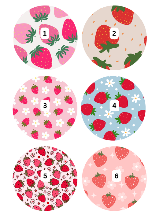 Strawberries Car Coasters (set of 2)