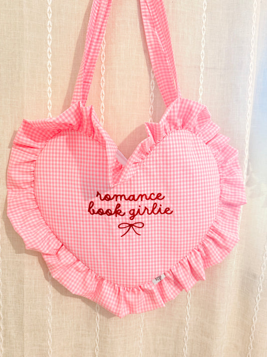 ROMANCE BOOK GIRLIE HEART BOOK BAG