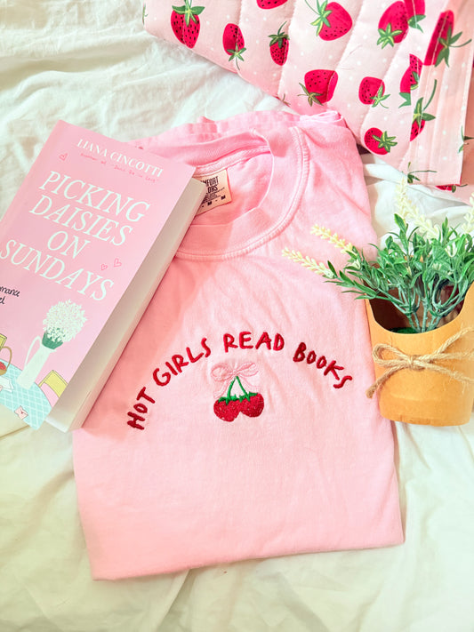 HOT GIRLS READ EMBROIDERED ADULT SIZE (SHIRT)