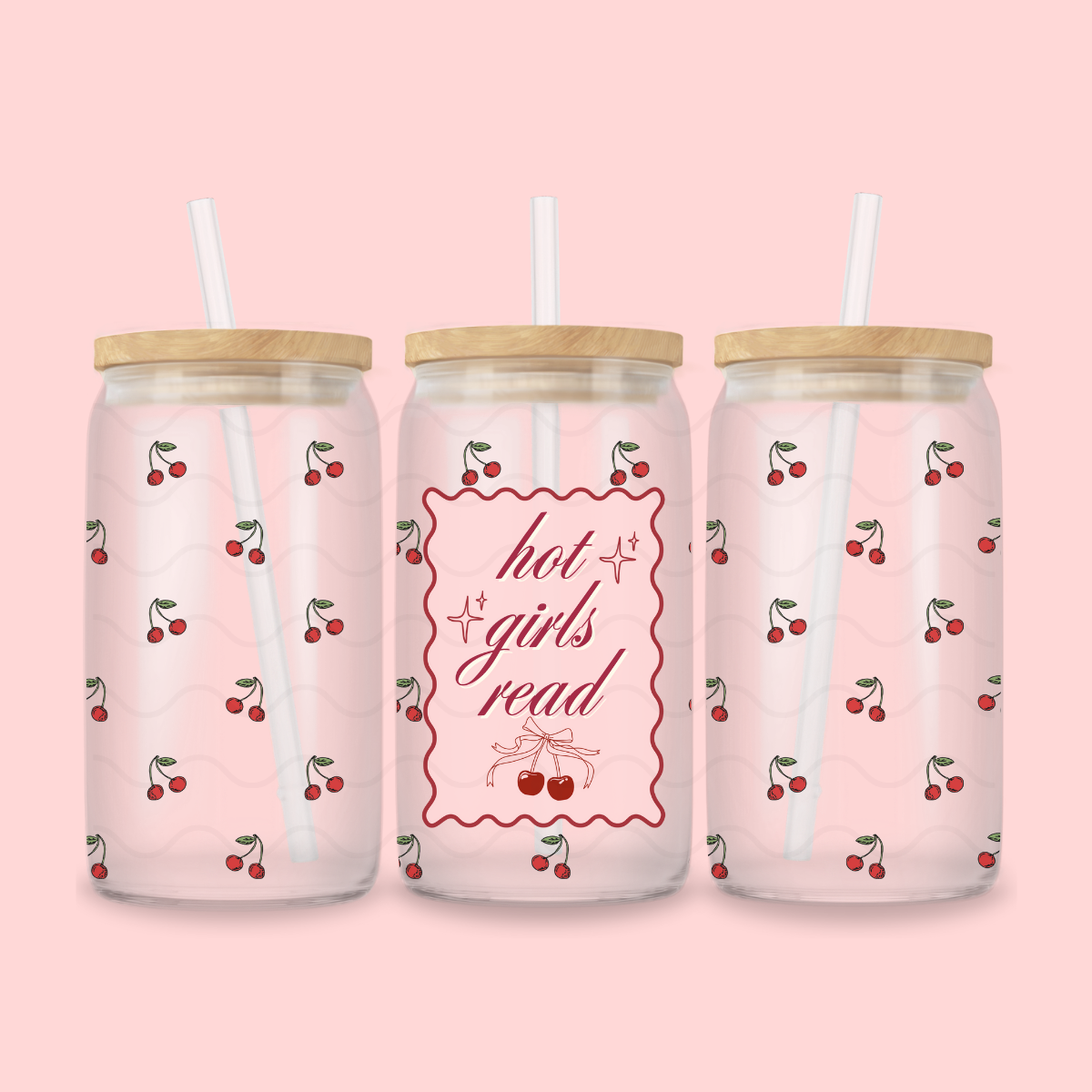 HOT GIRLS READ GLASS CUP