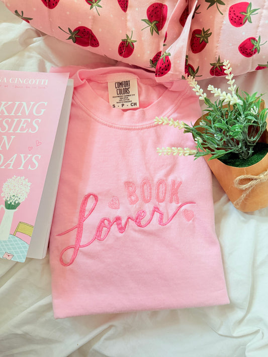 BOOK LOVER EMBROIDERED ADULT SIZE (SHIRT)