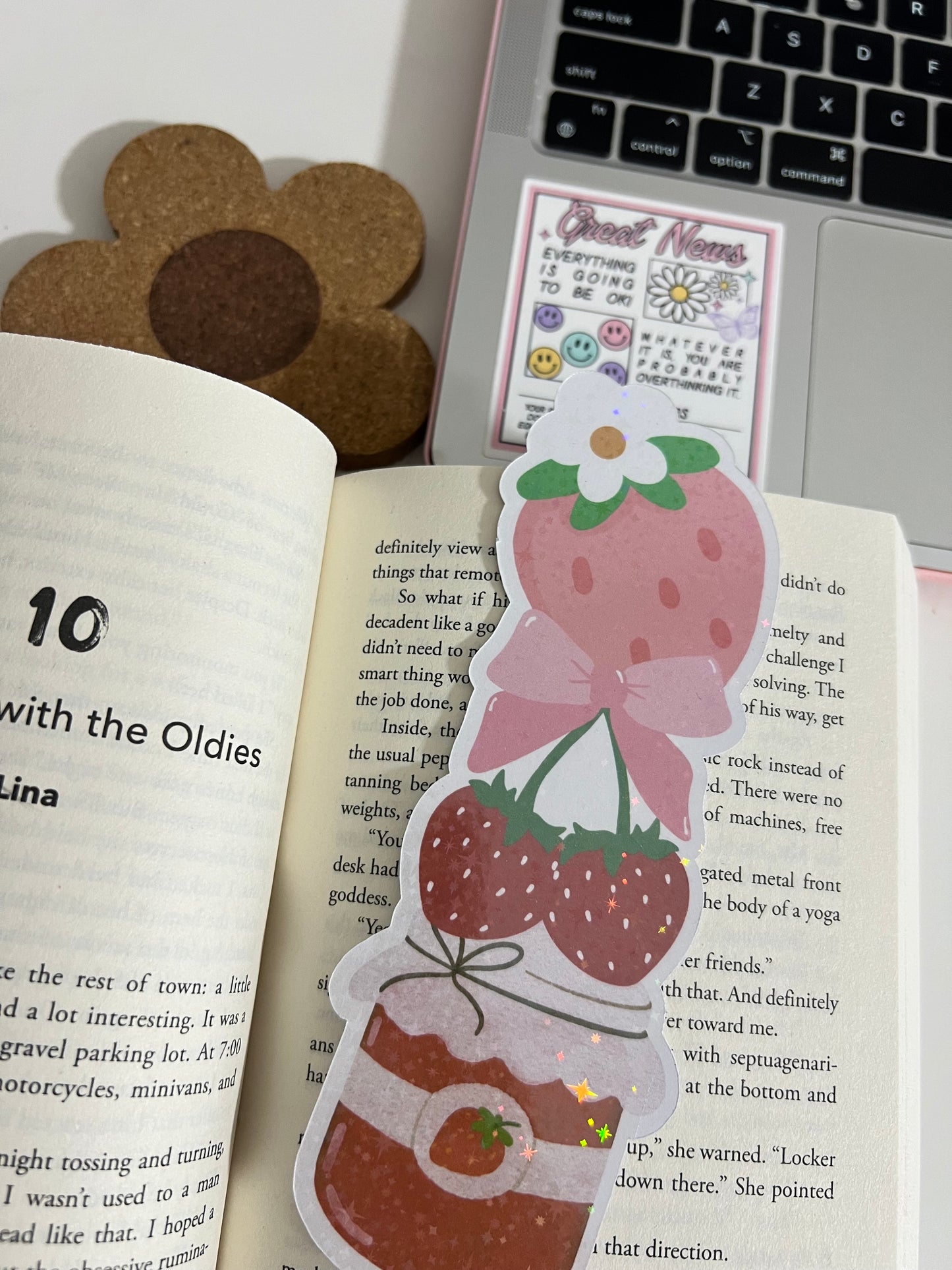 STRAWBERRY HOLOGRAPHIC BOOKMARK