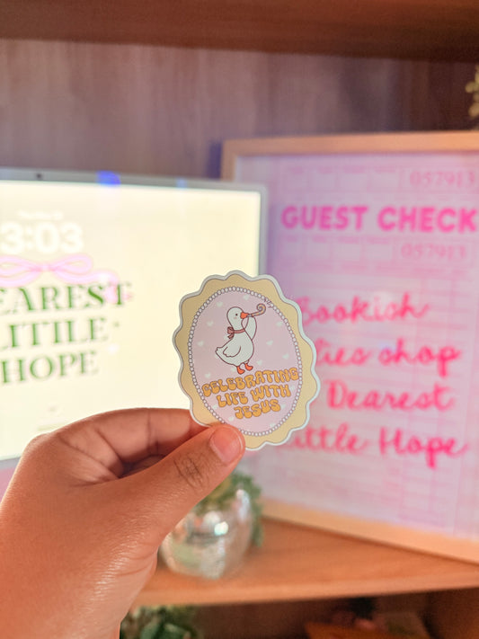 CELEBRATING LIFE WITH JESUS STICKER