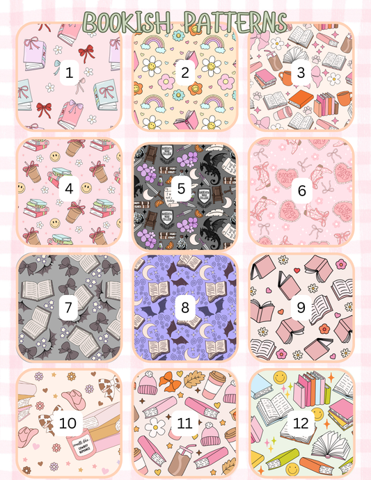 BOOKISH PATTERNS ALL SIZES SLEEVES/POUCHES